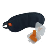 Travel Eye mask with elastic band black + reusable earplugs