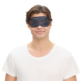 Travel Eye mask with elastic band black + reusable earplugs