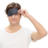 Travel Eye mask with elastic band black + reusable earplugs