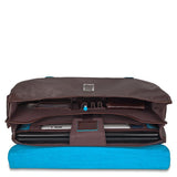Computer briefcase with iPad/iPad®Air compt., 2 dividers, exterior pockets for pen and umbrella Blue Square