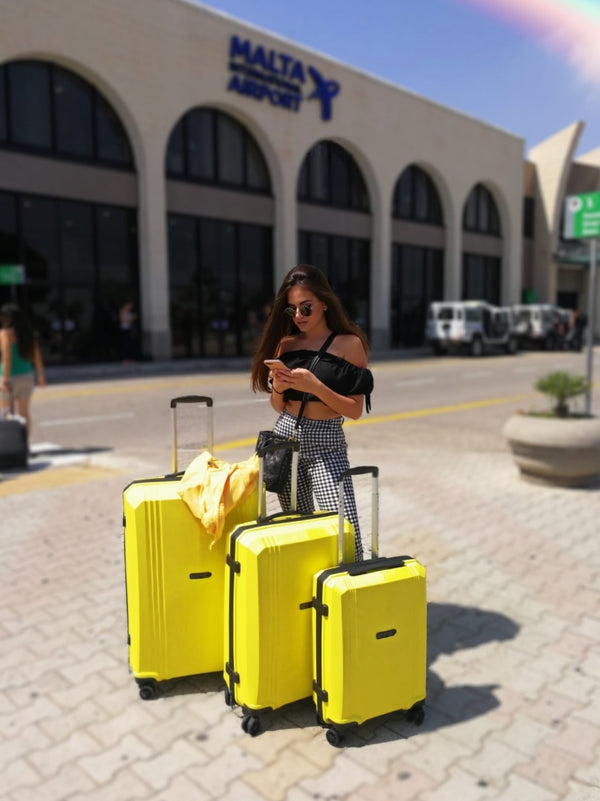 Gaia Cauchi seen with her EPIC Airwave Luggage Collection