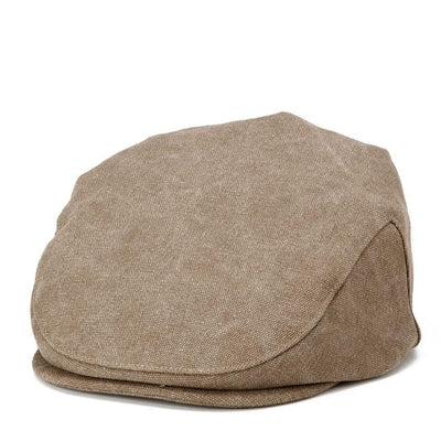 Canvas Old School Style Hat, Flat Cap, Shelby Newsboy Cap