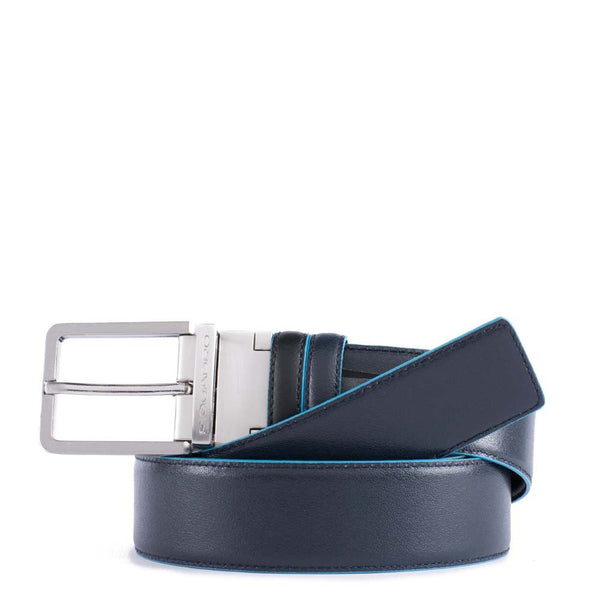 Reversible men’s belt with prong buckle Blue Square