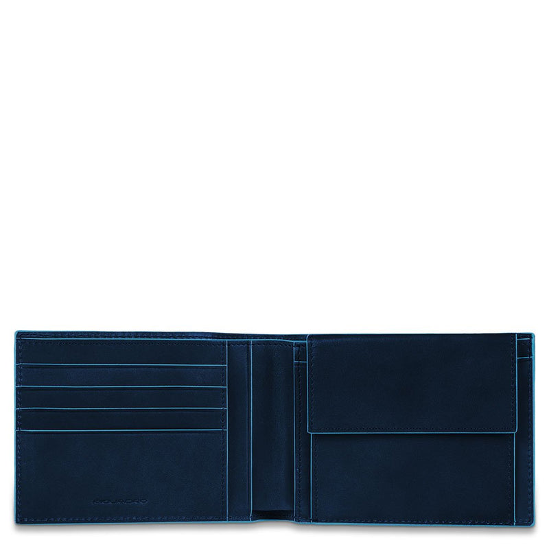 Men’s wallet with coin pocket Blue Square