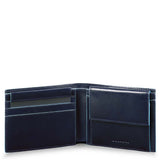 Men’s wallet with coin case, credit card facility Blue Square